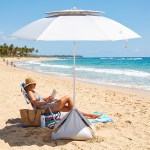 69" Arc Large Vented Beach Umbrella With 100% Rpet Canopy - 45022 SILWHT Inuse 69" Arc Large Vented Beach Umbrella With 100% Rpet Canopy - 45022 SILWHT Inuse