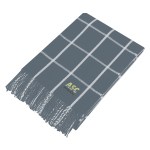 Charleston Fringed Throw Blanket - 7011 GRAWHT Patch Charleston Fringed Throw Blanket - 7011 GRAWHT Patch