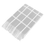 Charleston Fringed Throw Blanket - 7011 GRAWHT Embroidery Charleston Fringed Throw Blanket - 7011 GRAWHT Embroidery