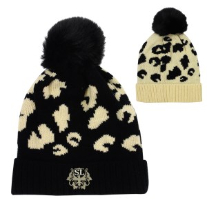 Leopard Print Pom Beanie 1 Leopard Print Pom Beanie 1