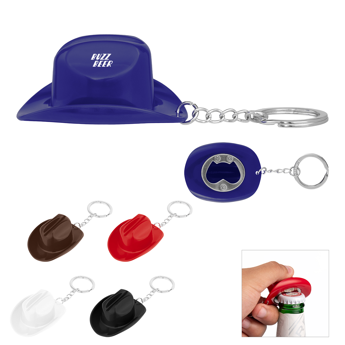 Cowboy Hat Bottle Opener Keychain 1