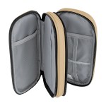 Leatherette Tandem Tech Travel Organizer - 80094 TAN Open Leatherette Tandem Tech Travel Organizer - 80094 TAN Open