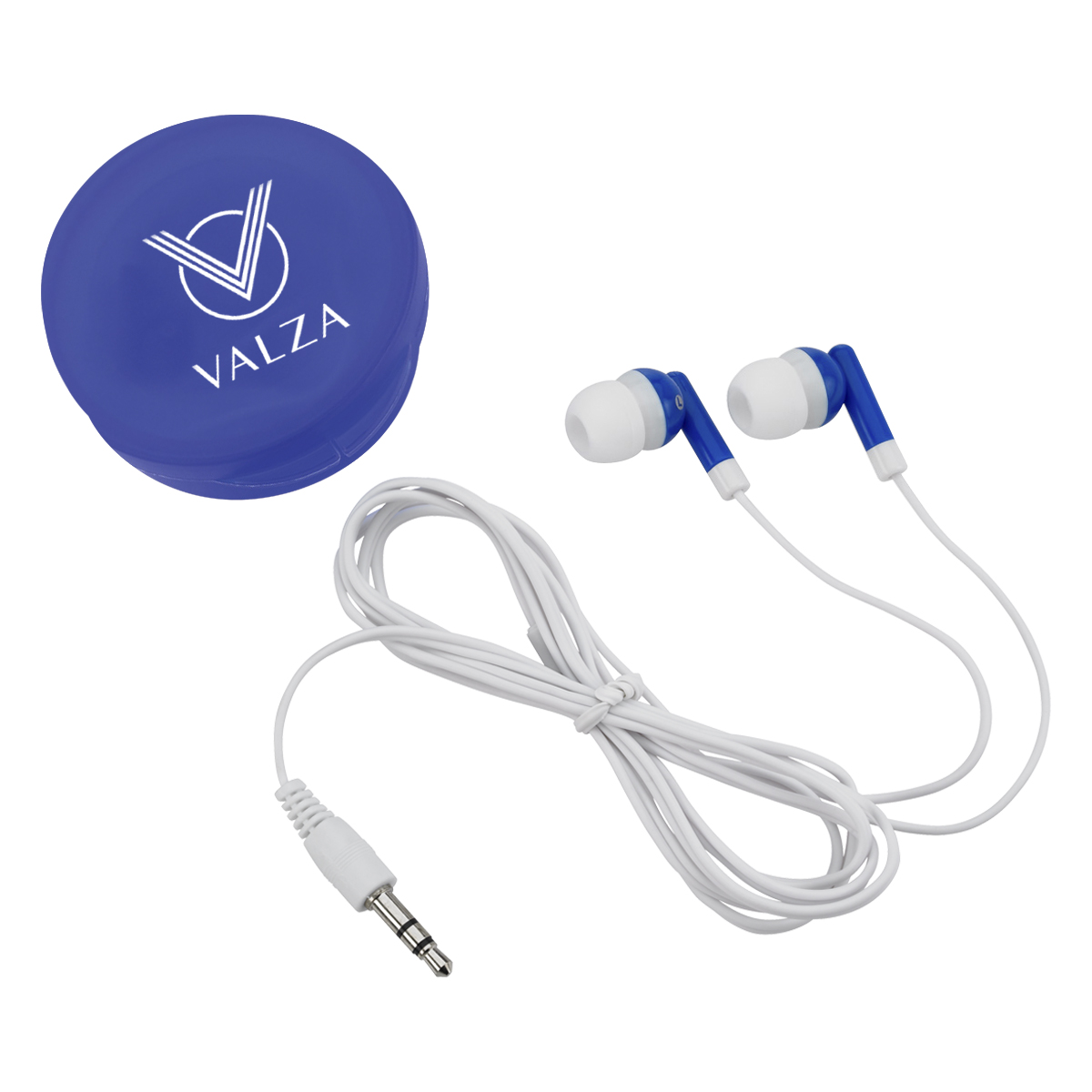 Earbuds In Round Plastic Case 1