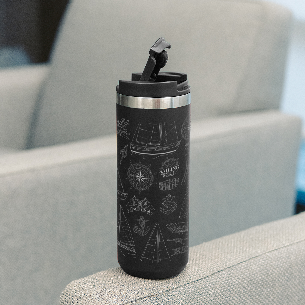 18 Oz. Full Laser Sienna Stainless Steel Bottle 1