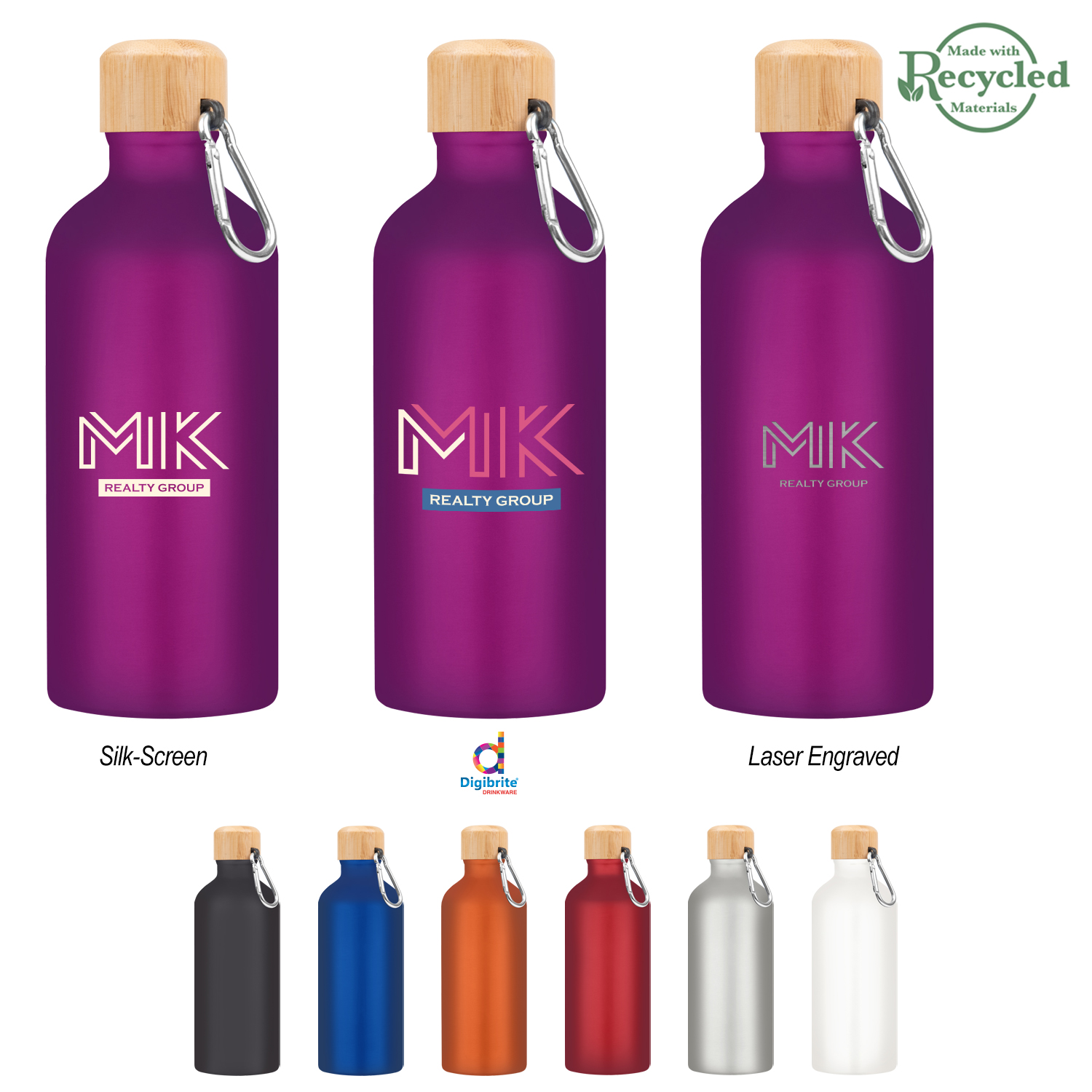 20 Oz. Aluminum Tundra Bike Bottle With Bamboo Lid 1