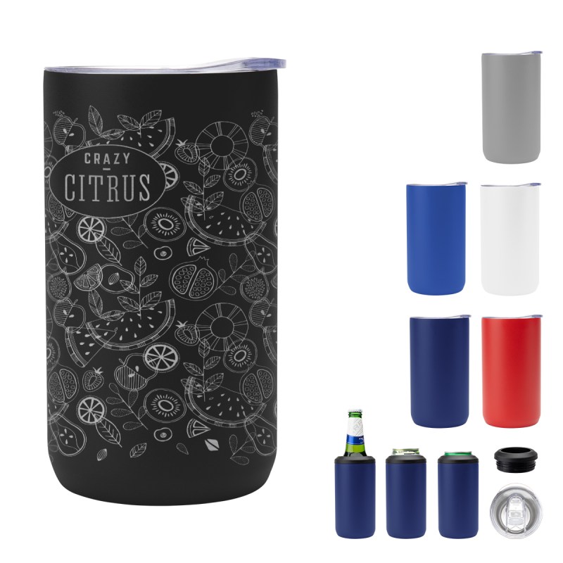 12 Oz. Full Laser 4-in-1 Double Walled Can Cooler 1 12 Oz. Full Laser 4-in-1 Double Walled Can Cooler 1