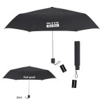 Fresh Goods 42" Arc Budget Telescopic Umbrella - 59922 BLK Silkscreen Fresh Goods 42" Arc Budget Telescopic Umbrella - 59922 BLK Silkscreen