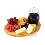 Wine & Dine Recessed Bamboo Tray With Wine Glass Holder - 75092 FSCBAMBOO Inuse Wine & Dine Recessed Bamboo Tray With Wine Glass Holder - 75092 FSCBAMBOO Inuse