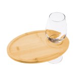 Wine & Dine Recessed Bamboo Tray With Wine Glass Holder - 75092 FSCBAMBOO Glass Wine & Dine Recessed Bamboo Tray With Wine Glass Holder - 75092 FSCBAMBOO Glass