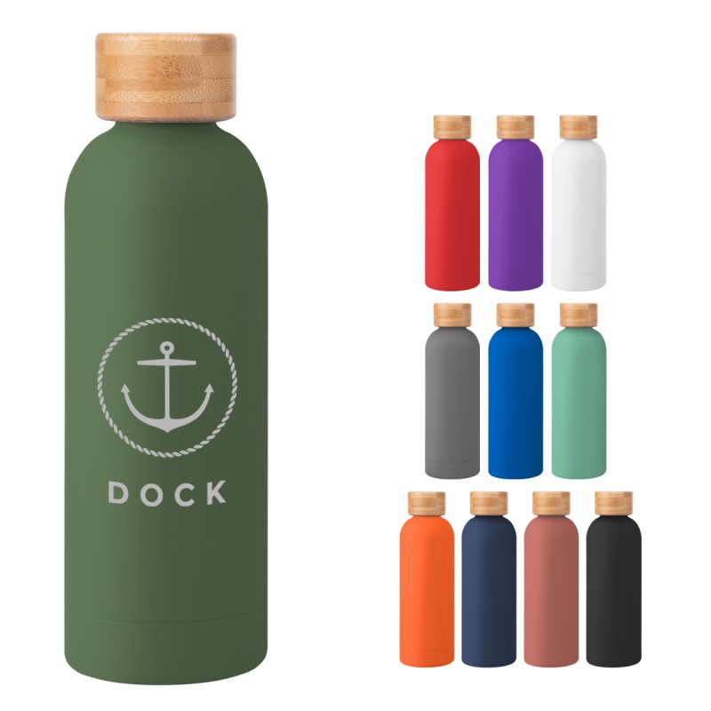 17 Oz. Blair Recycled Stainless Steel Bottle With Bamboo Lid 1 17 Oz. Blair Recycled Stainless Steel Bottle With Bamboo Lid 1