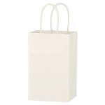 Kraft Paper White Shopping Bag - 5-1/4" X 8-1/4" - 3910 WHT Kraft Paper White Shopping Bag - 5-1/4" X 8-1/4" - 3910 WHT