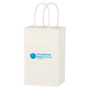 Kraft Paper White Shopping Bag - 5-1/4" X 8-1/4" 1 Kraft Paper White Shopping Bag - 5-1/4" X 8-1/4" 1