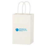 Kraft Paper White Shopping Bag - 5-1/4" X 8-1/4" - 3910 WHT Flexography Kraft Paper White Shopping Bag - 5-1/4" X 8-1/4" - 3910 WHT Flexography
