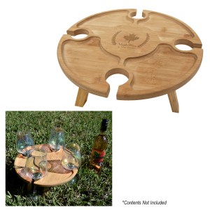 Bamboo Portable Wine & Cheese Table 1 Bamboo Portable Wine & Cheese Table 1