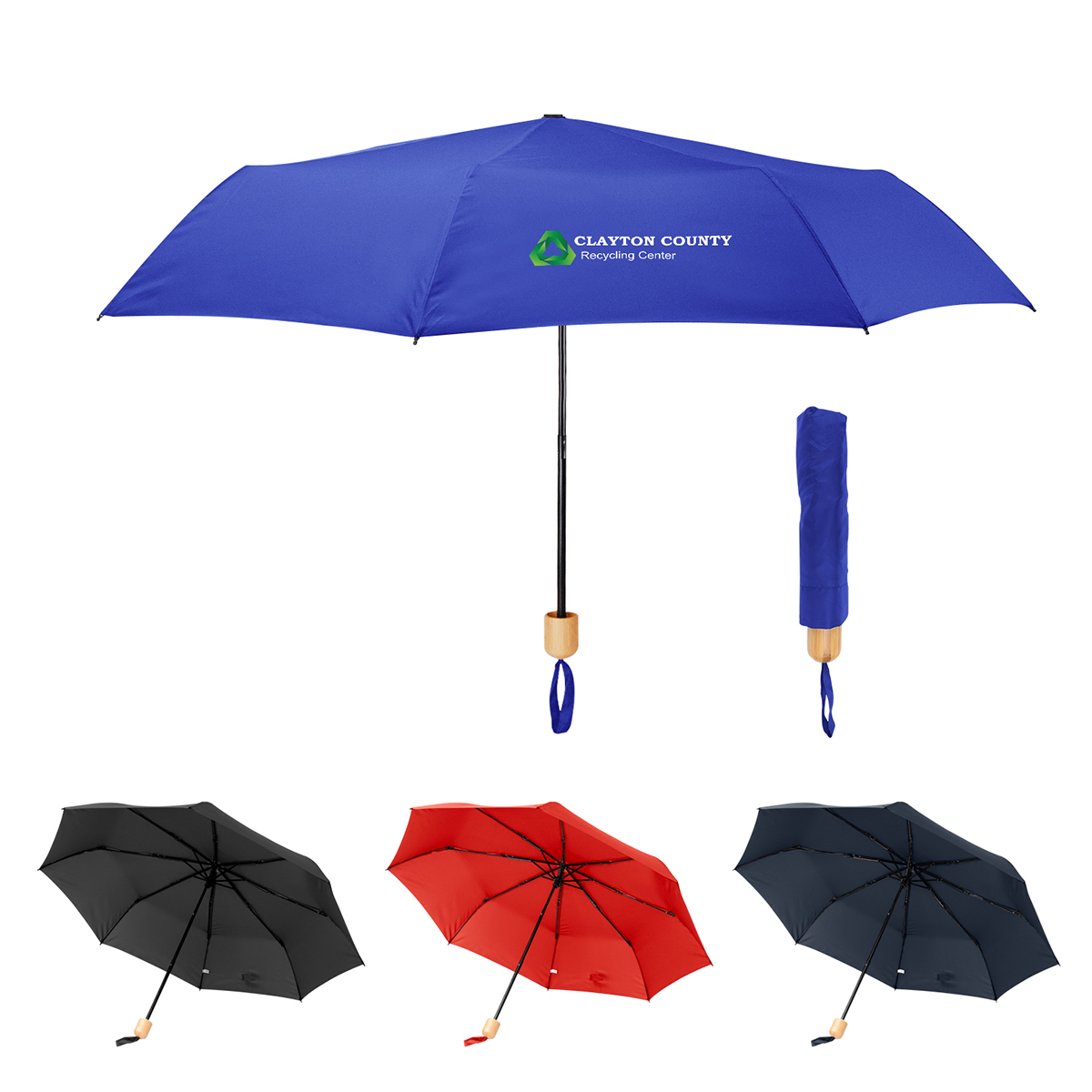 41" Arc Umbrella With 100% Rpet Canopy & Bamboo Handle 1