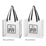 Reflective Shopper Clear Eva Reflective Tote Bag - 33612 CLRBLK Silkscreen Reflective Shopper Clear Eva Reflective Tote Bag - 33612 CLRBLK Silkscreen