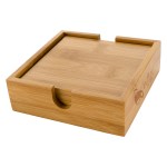 Bamboo Coaster Set - 2209 NAT Optional Laser Bamboo Coaster Set - 2209 NAT Optional Laser