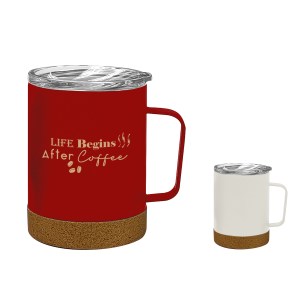 12 Oz. Concord Stainless Steel Mug With Cork Base 1 12 Oz. Concord Stainless Steel Mug With Cork Base 1