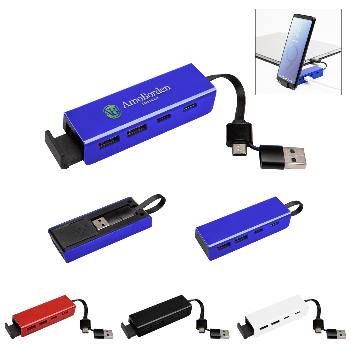 Rabs Type-c & Usb Hub With Phone Stand 1