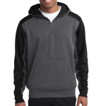 Sport-tek® Tech Fleece Colorblock 1/4-zip Hooded Sweatshirt - ST249 graphitehthrblack Sport-tek® Tech Fleece Colorblock 1/4-zip Hooded Sweatshirt - ST249 graphitehthrblack