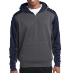 Sport-tek® Tech Fleece Colorblock 1/4-zip Hooded Sweatshirt - ST249 graphitehthrtruenavy Sport-tek® Tech Fleece Colorblock 1/4-zip Hooded Sweatshirt - ST249 graphitehthrtruenavy