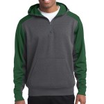 Sport-tek® Tech Fleece Colorblock 1/4-zip Hooded Sweatshirt - ST249 graphitehthrforestgreen Sport-tek® Tech Fleece Colorblock 1/4-zip Hooded Sweatshirt - ST249 graphitehthrforestgreen
