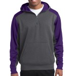 Sport-tek® Tech Fleece Colorblock 1/4-zip Hooded Sweatshirt - ST249 graphitehthrpurple Sport-tek® Tech Fleece Colorblock 1/4-zip Hooded Sweatshirt - ST249 graphitehthrpurple