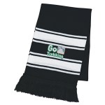 Two-tone Knit Scarf With Fringe - 1015 GRA Blank Two-tone Knit Scarf With Fringe - 1015 GRA Blank