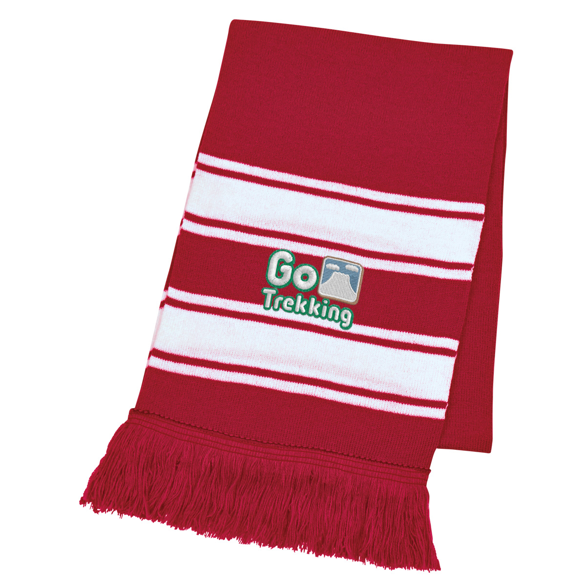 Two-tone Knit Scarf With Fringe 1