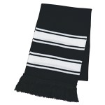 Two-tone Knit Scarf With Fringe 2 Two-tone Knit Scarf With Fringe 2
