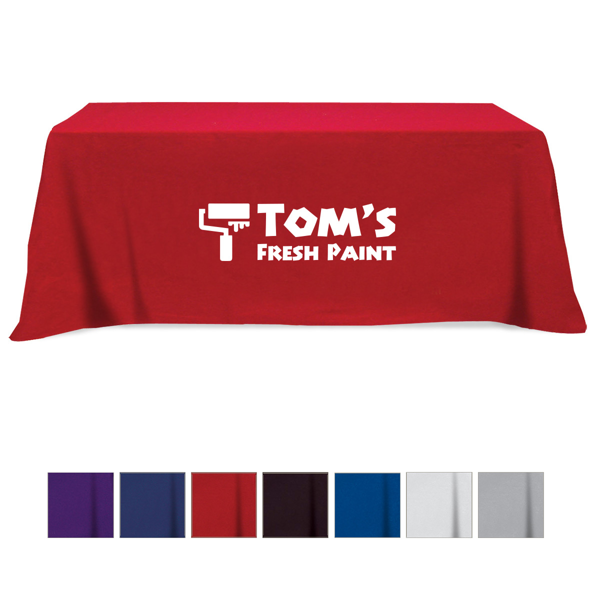 Flat Poly/cotton 3-sided Table Cover - Fits 8' Standard Table 1