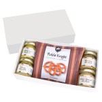 Gourmet Mustard Set With Pretzels In Gift Box 2 Gourmet Mustard Set With Pretzels In Gift Box 2