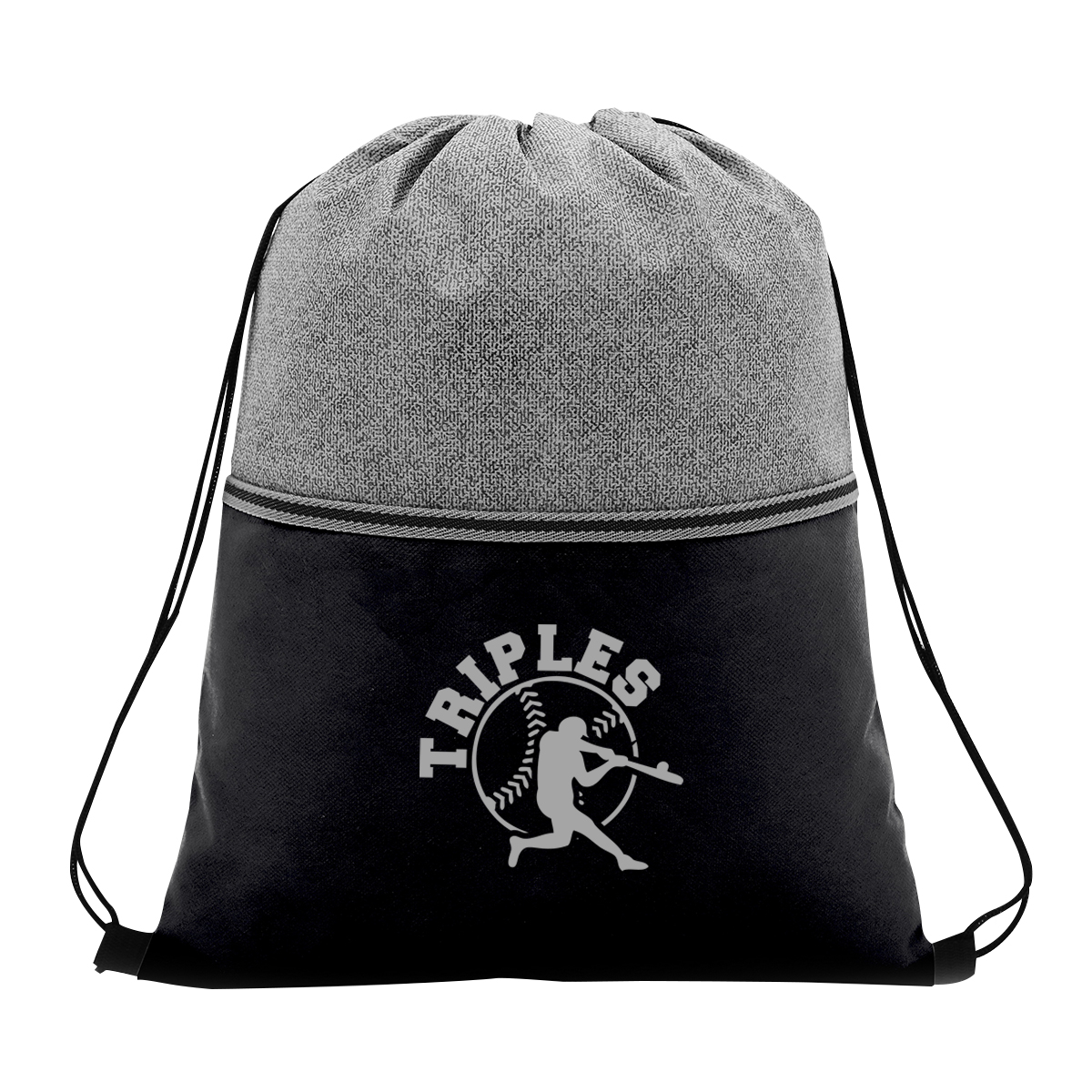 Color Basics Heathered Non-woven Drawstring Bag 1