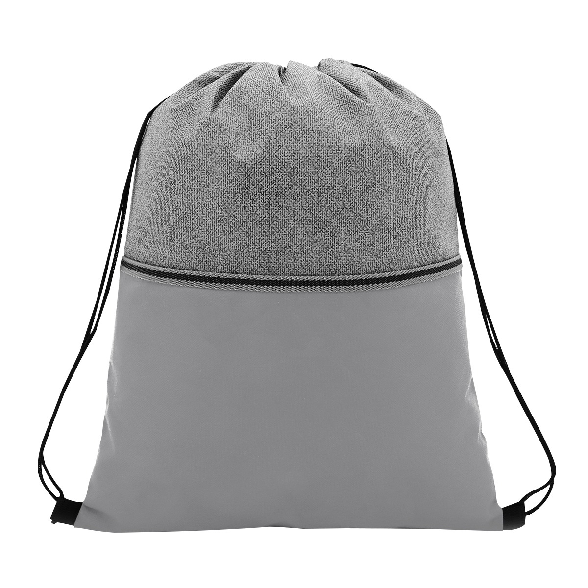 Color Basics Heathered Non-woven Drawstring Bag 1