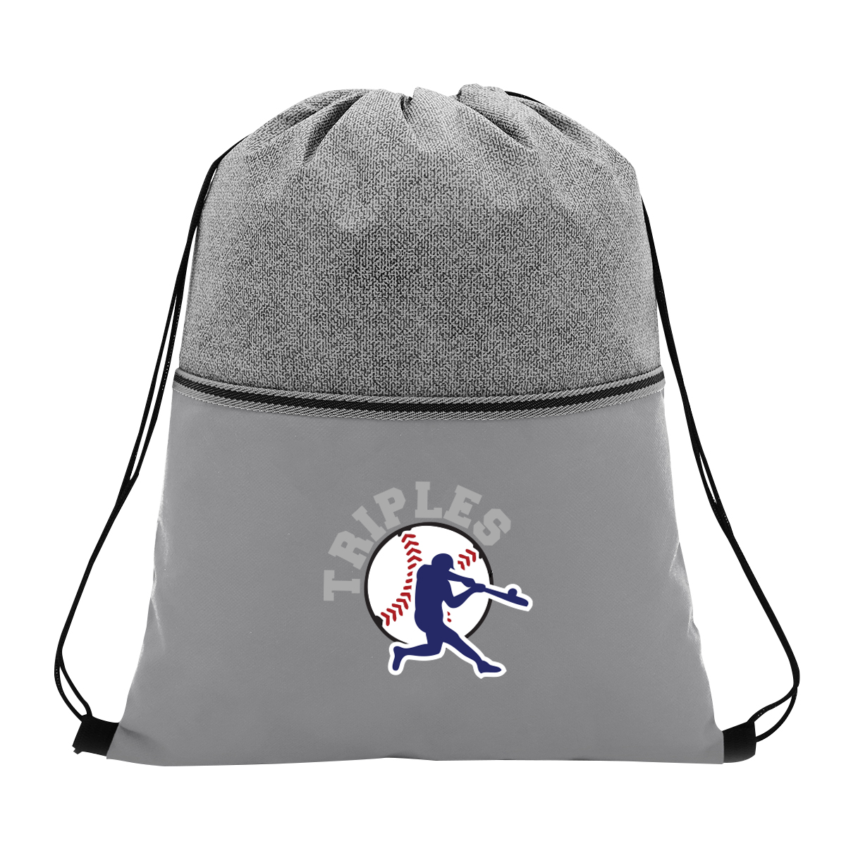 Color Basics Heathered Non-woven Drawstring Bag 1