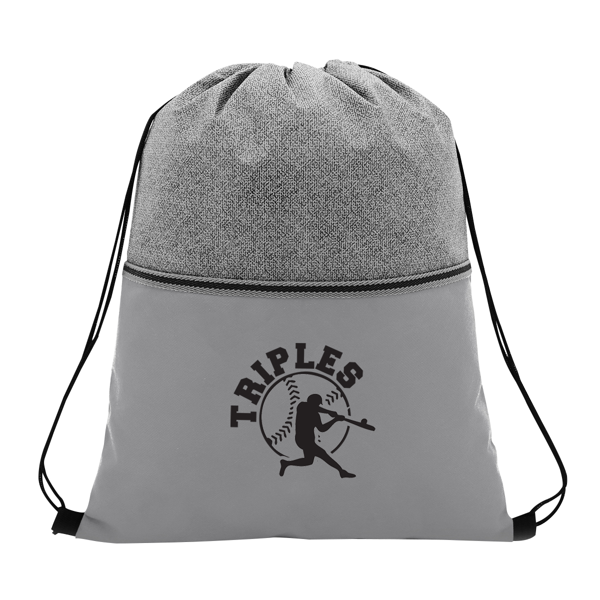 Color Basics Heathered Non-woven Drawstring Bag 1