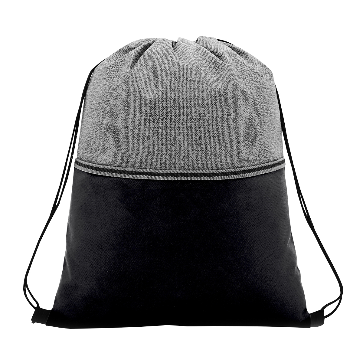 Color Basics Heathered Non-woven Drawstring Bag 1