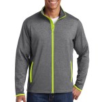 Sport-tek® Sport-wick® Stretch Contrast Full-zip Jacket - ST853 charcoalgreyhthrchargegreen Sport-tek® Sport-wick® Stretch Contrast Full-zip Jacket - ST853 charcoalgreyhthrchargegreen