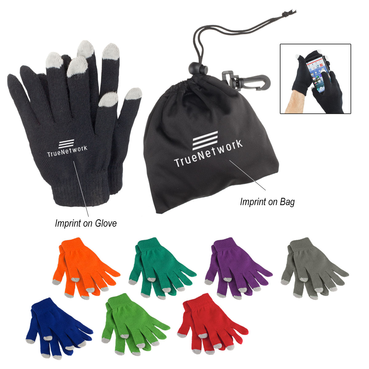 Touch Screen Gloves In Pouch 1