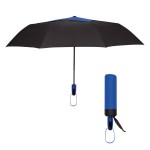44" Arc Telescopic Diamond Top Vented Umbrella - 4150 BLKBLU Silkcsreen 44" Arc Telescopic Diamond Top Vented Umbrella - 4150 BLKBLU Silkcsreen