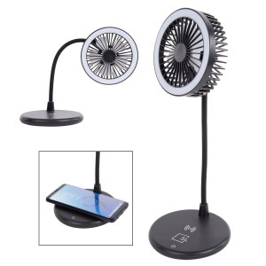 Desktop Fan With Ring Light & Wireless Charger 1 Desktop Fan With Ring Light & Wireless Charger 1