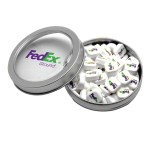Candy Window Tin Short Round With Printed Mints 1 Candy Window Tin Short Round With Printed Mints 1