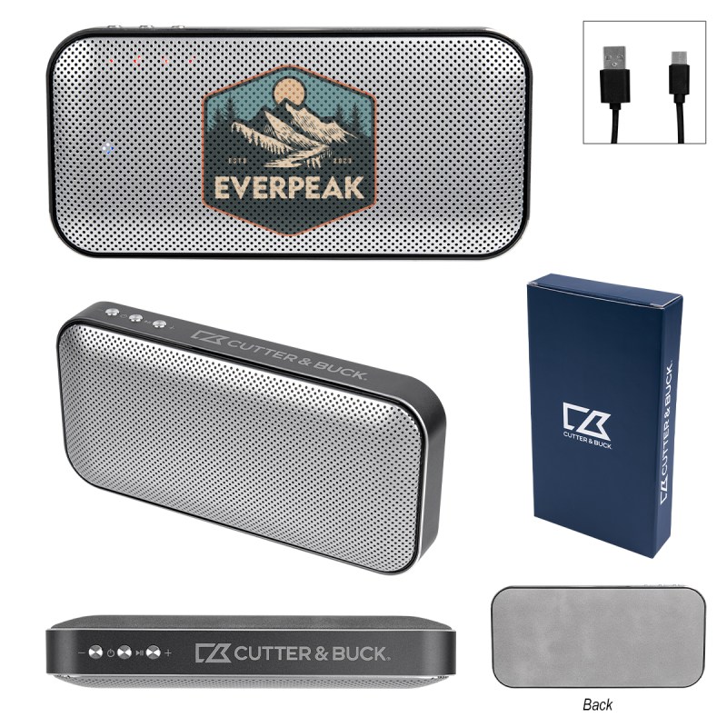Cutter & Buck® Aluminum Suede Speaker And Power Bank 1 Cutter & Buck® Aluminum Suede Speaker And Power Bank 1