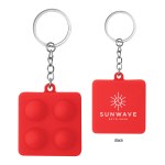 Push Pop Square Stress Reliever Keychain - 20160 RED Padprint Push Pop Square Stress Reliever Keychain - 20160 RED Padprint