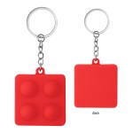 Push Pop Square Stress Reliever Keychain - 20160 RED Blank Push Pop Square Stress Reliever Keychain - 20160 RED Blank