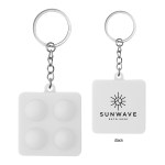 Push Pop Square Stress Reliever Keychain - 20160 WHT Padprint Push Pop Square Stress Reliever Keychain - 20160 WHT Padprint