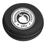 Round Zippered Electronics Travel Case - 2856 BLK Padprint Round Zippered Electronics Travel Case - 2856 BLK Padprint