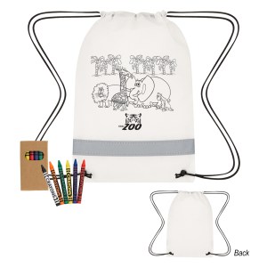 Lil%27 Bit Reflective Coloring Drawstring Bag With Crayons 1 Lil%27 Bit Reflective Coloring Drawstring Bag With Crayons 1