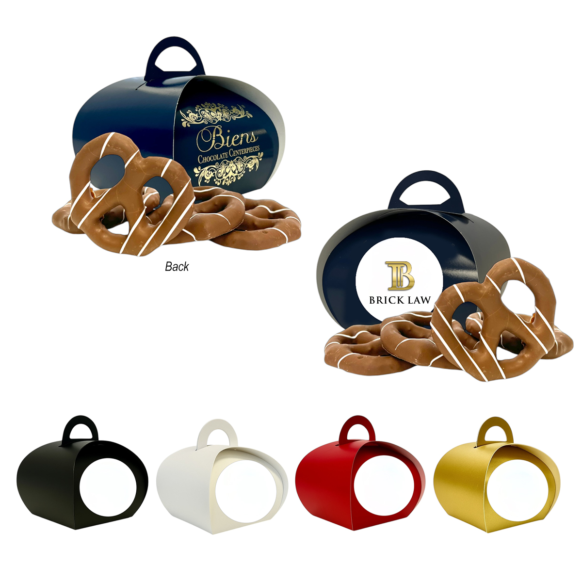 Biens Chocolate Centerpieces® Petite Tulip Box With Chocolate-covered Pretzels 1