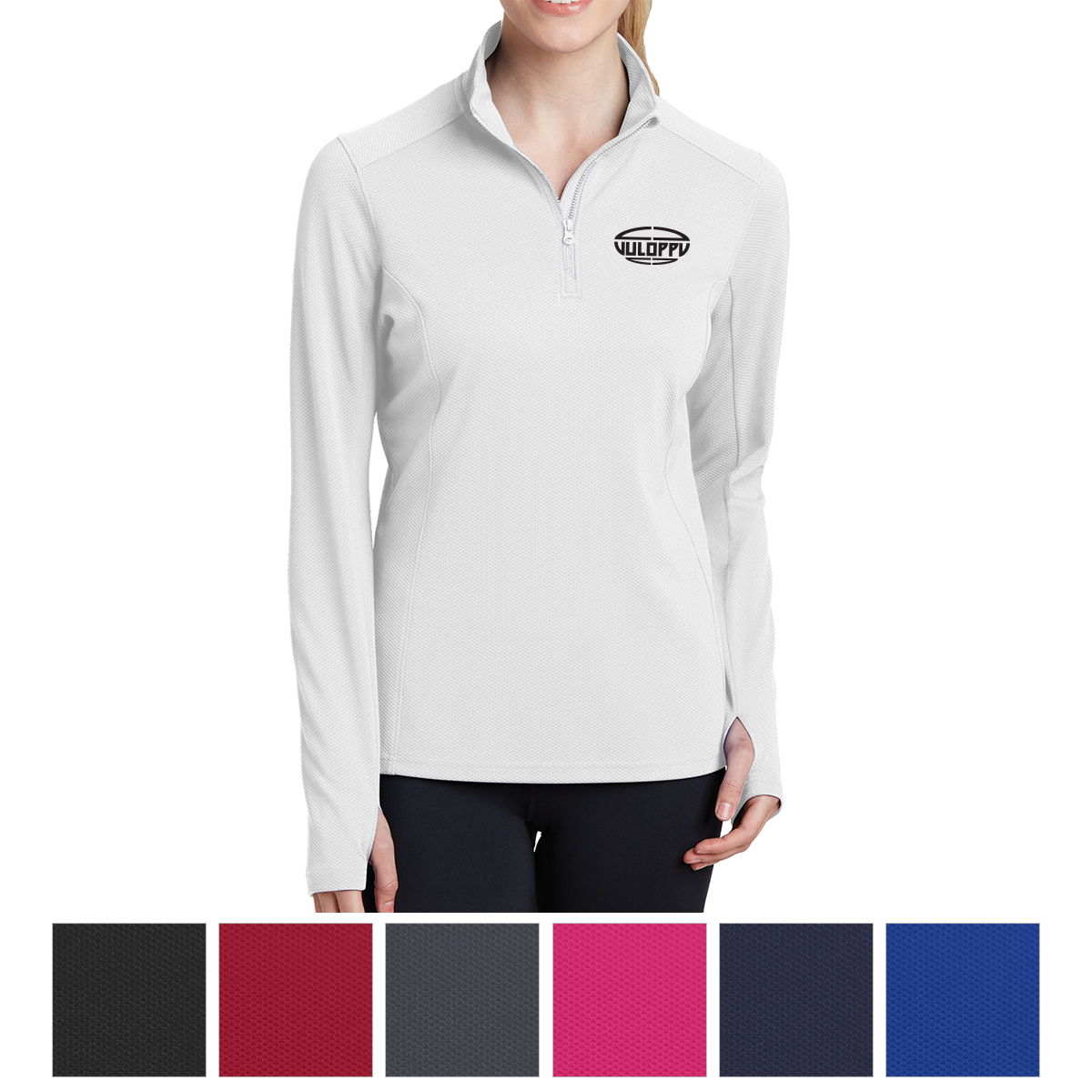 Sport-tek® Ladies' Sport-wick® Textured 1/4-zip Pullover 1
